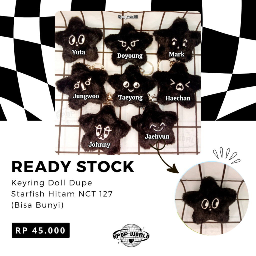 KPOP WORLD | Keyring Doll Dupe Starfish Hitam NCT 127