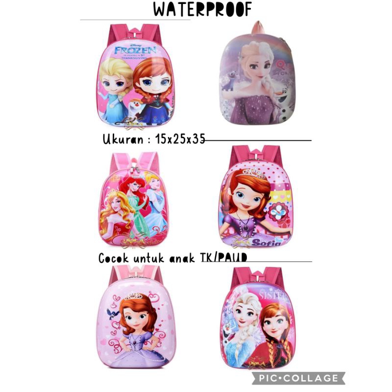 CAE - Tas Ransel Telur Anak Sekolah TK/PAUD Karakter Princess Disney, Frozen Fashion