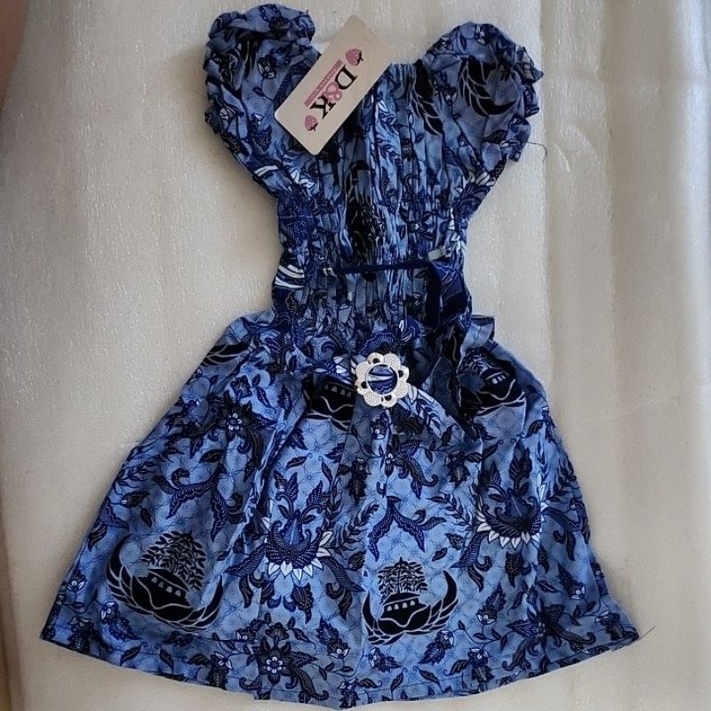 baju dress batik anak perempuan 1-2 tahun pinggang karet masih baru