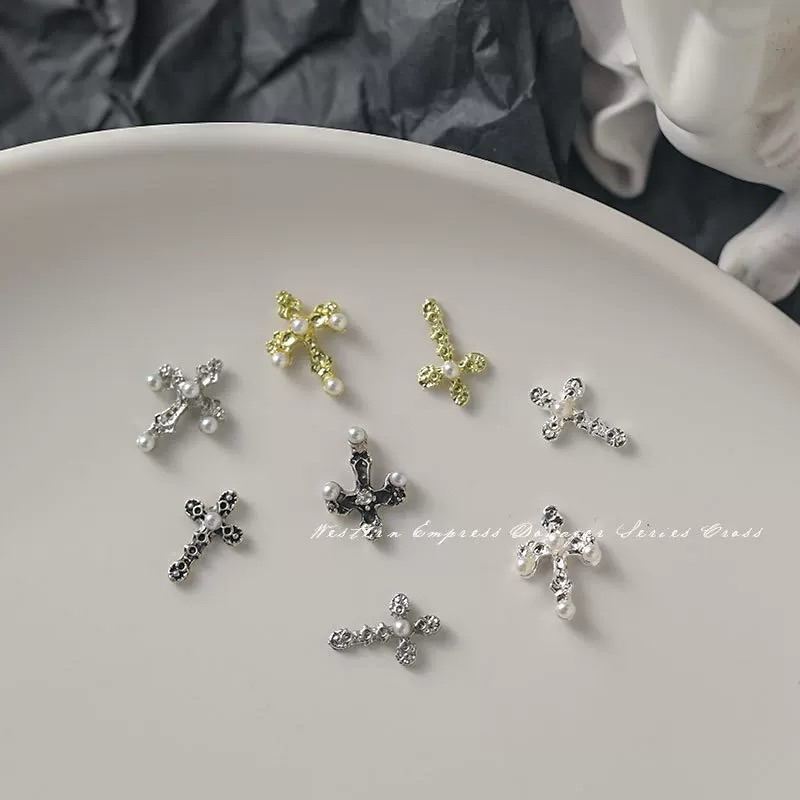 5 PCS - Salib / Cross Aesthetic Vintage Nail Charms / Dekorasi Kuku / Nail Accessories / Aksesoris N