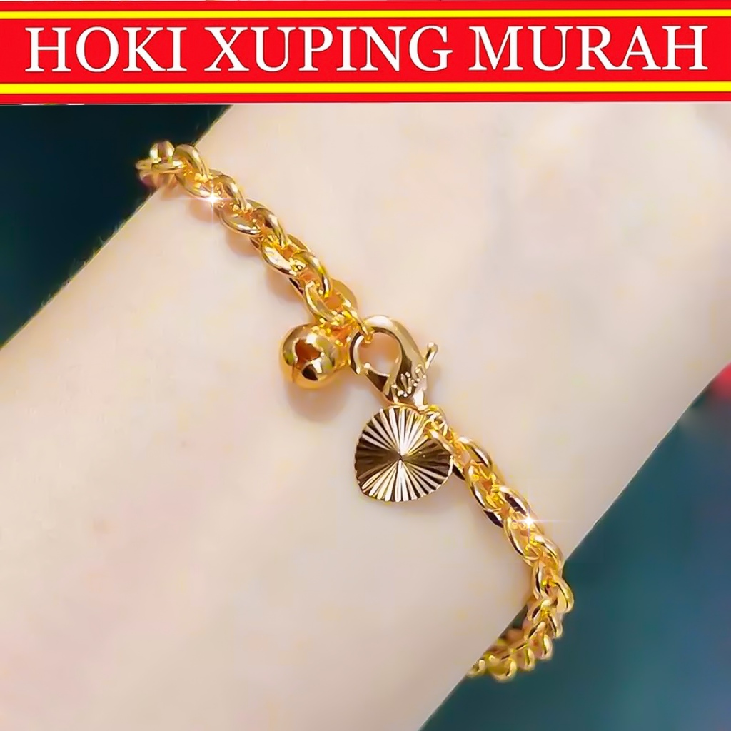 Gelang Titanium Nori Kaca Lapis Emas Dan Perak