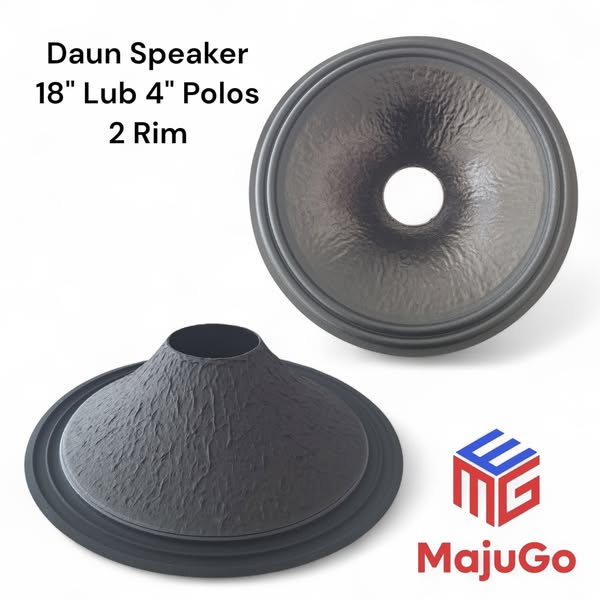 Daun Speaker 18 inch Lubang 4'' Polos 2 Rim Tinggi 12cm