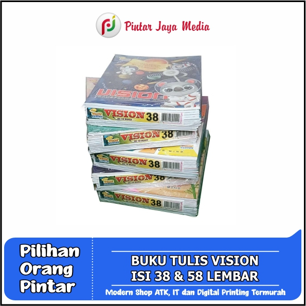 

Buku Tulis Vision - Buku Tulis Anak Sekolah Isi 38 & 58 Lembar