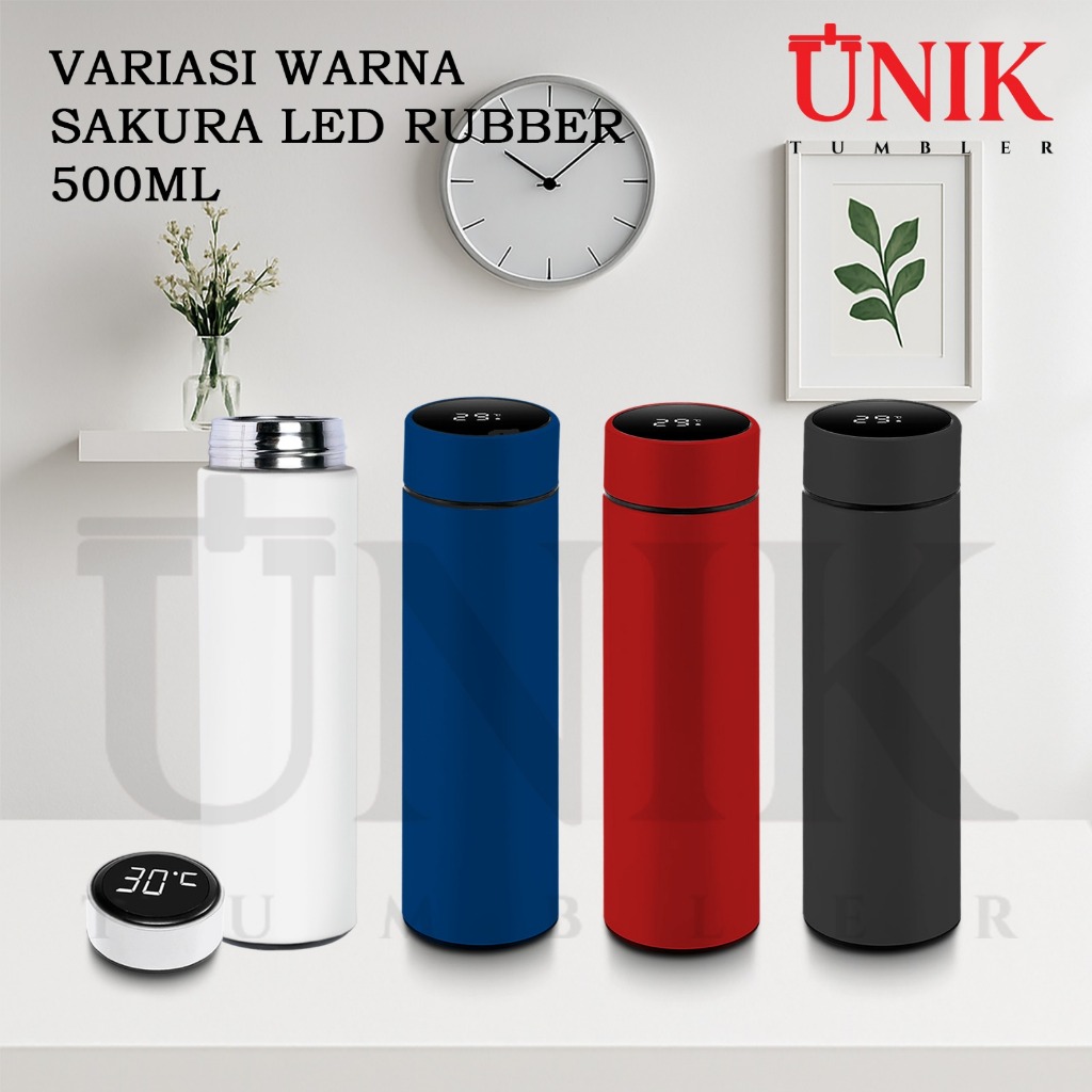 Tumbler LED RUBBER / Tumbler SUHU Rubber TEMPERATUR 500ml/DOFF KARET- UNIK TUMBLER
