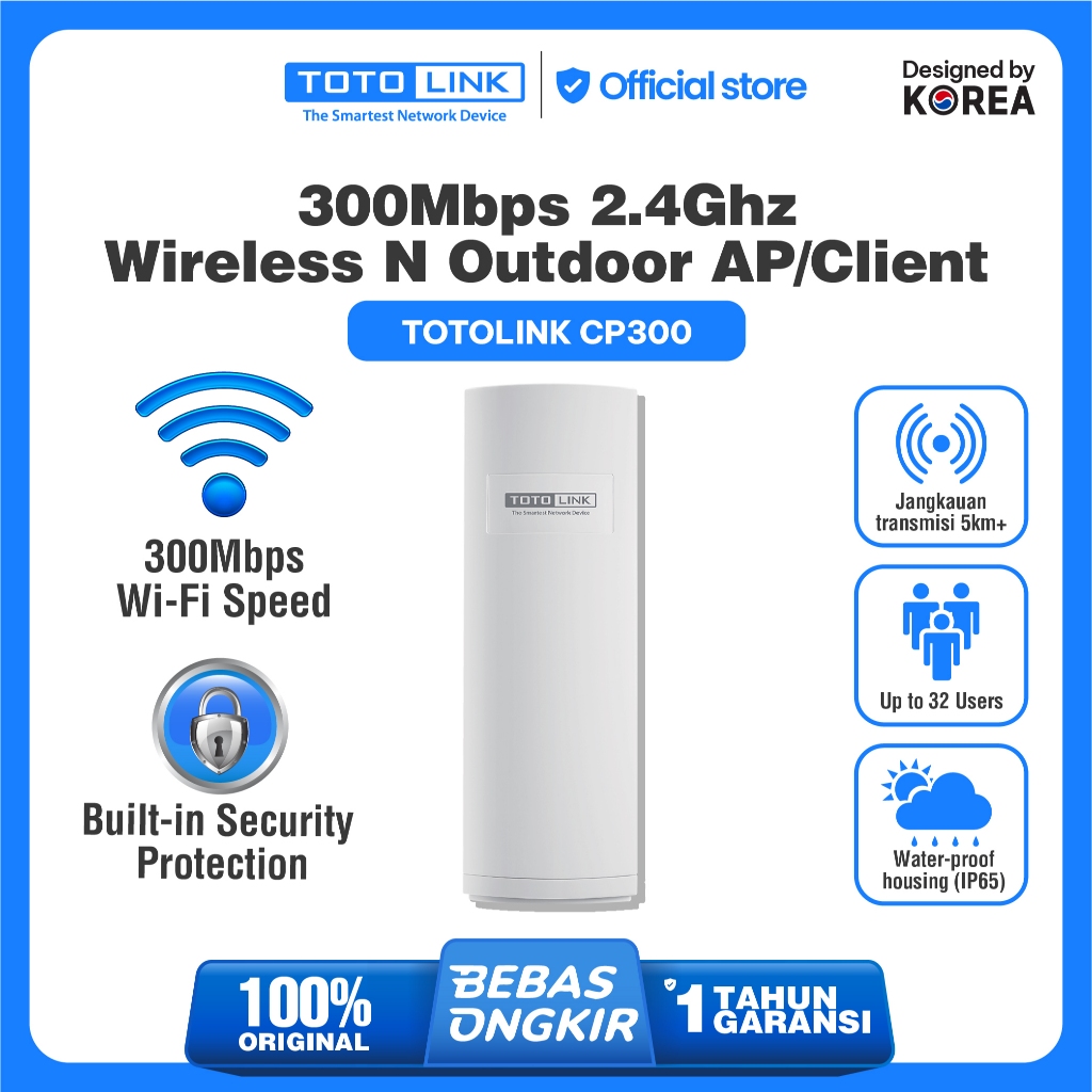 TOTOLINK CP300 - Akses Point Outdoor 2.4GHz 300Mbps
