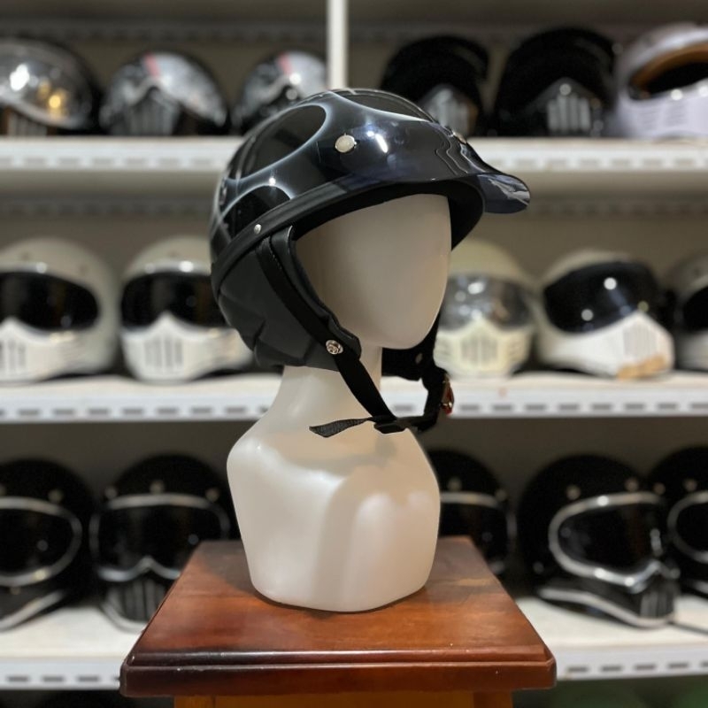 Helm Chips Black Maria Kualitas Terbaik Helm Custom Retro Classic