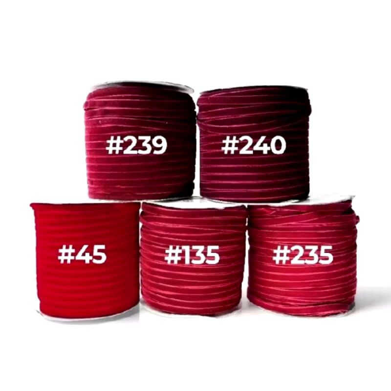 

1 Roll (200yard) - 6 mm & 9 mm | Pita Beludru | Velvet Ribbon Import Premium