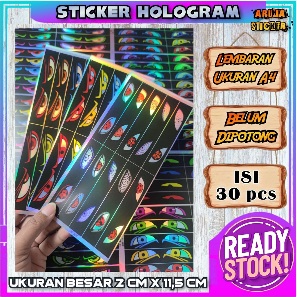 

30 PC STIKER STROBO MATA MINIATUR BUS Bahan Hologram Anti Air