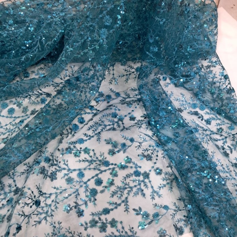 kain bahan tile payet mewah | kain tile payet motif | kain tile payet bahan kebaya