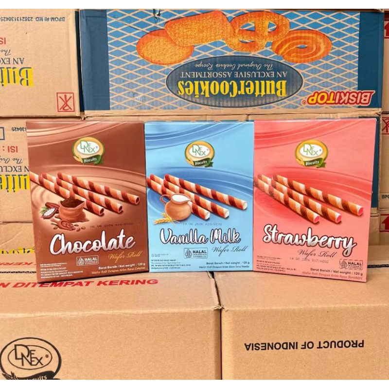 

Denex kugi wafer roll 120gram 1dus isi 24pcs