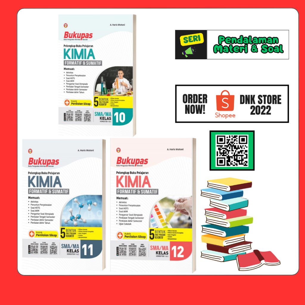 Bukupas Kimia Lengkap SMA/MA Kelas 10, 11, 12 (Buku Latihan Soal Kurikulum Merdeka) Yrama Widya