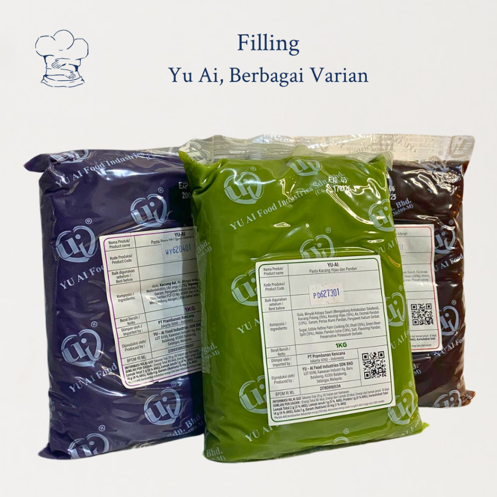 NEW PRODUCT YU AI TARO (PANDAN - MUNG BEAN / KACANG MERAH - RED BEAN) 1KG/ YU AI PASTE FILLING