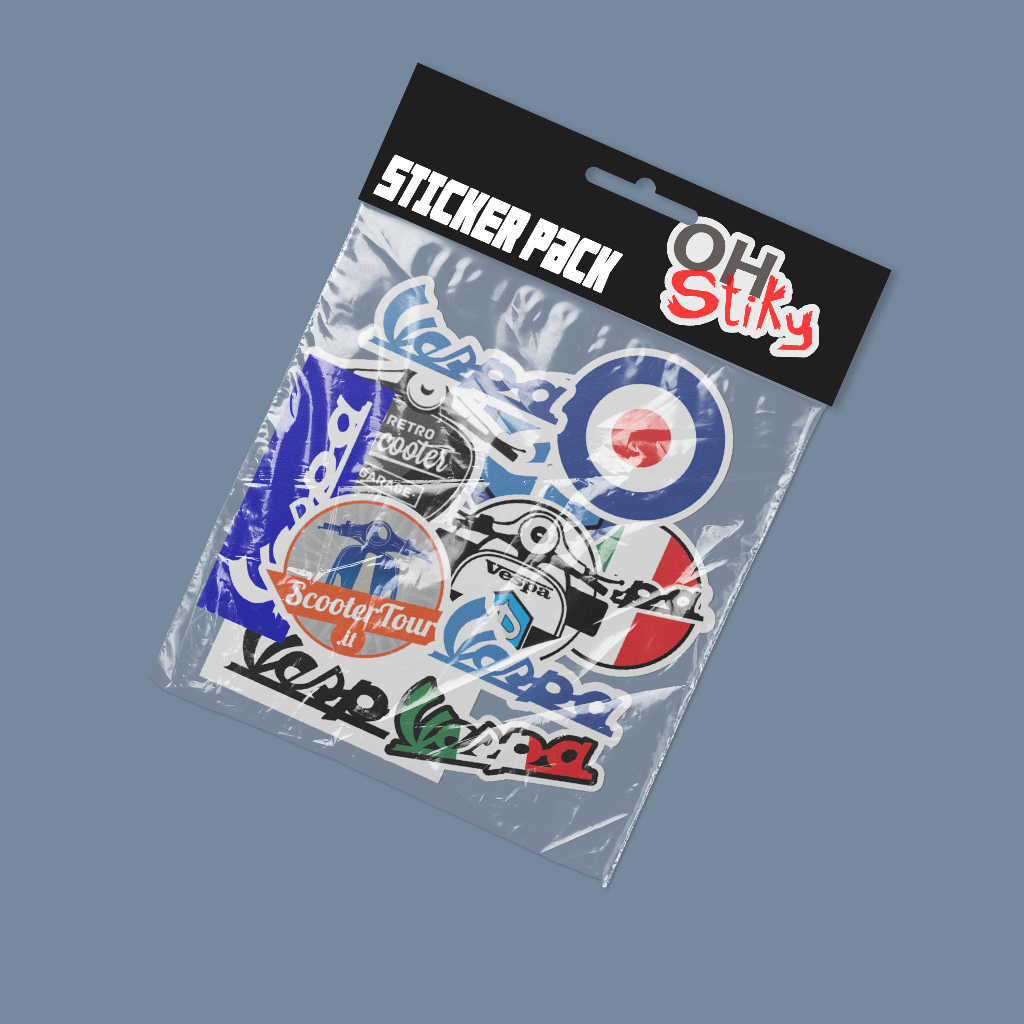 

Sticker stiker distro brand vespa pack
