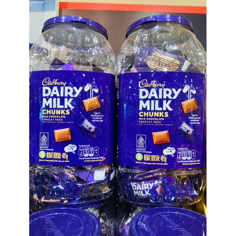 

Cadbury Dairy Milk Cokelat Neaps Jar Isi 90Pcs - 405Gr