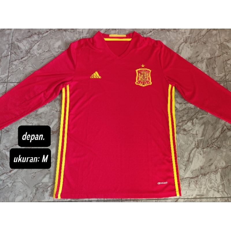 jersey retro timnas Spanyol 2015/2017 lengan panjang second.