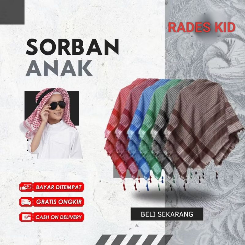 sorban anak laki laki bentuk segitiga / sorban palestine anak anak laki laki dan perempun
