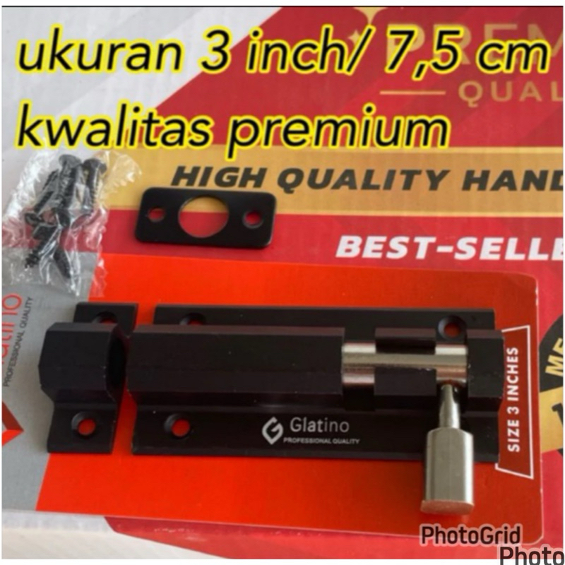 Grendel stanlis tebal 3 inc selot jendela 3 inc siper jumbo black matte grendel pintu dan jendela su