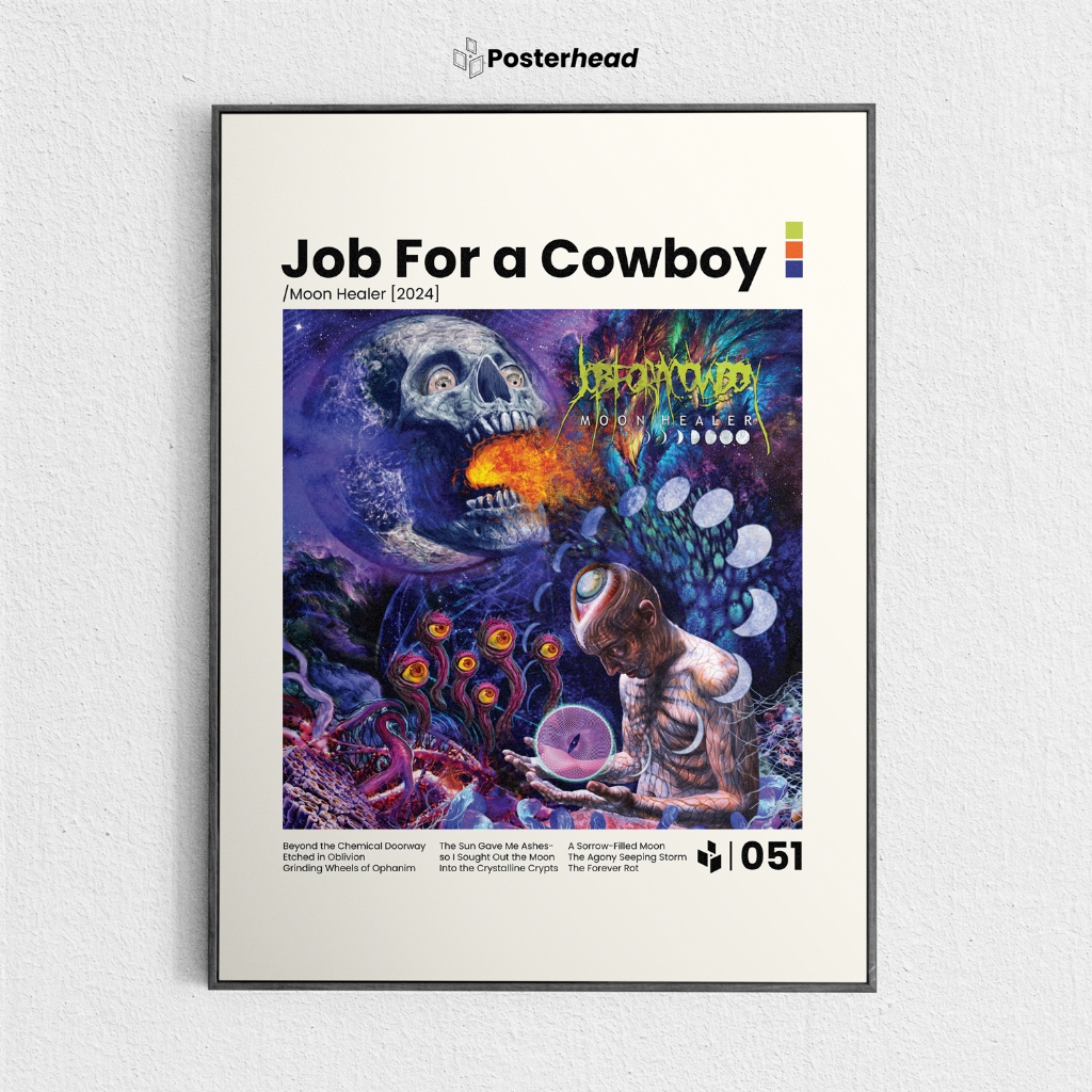 Poster Job For A Cowboy - Moon Healer - Frameblock - Posterhead