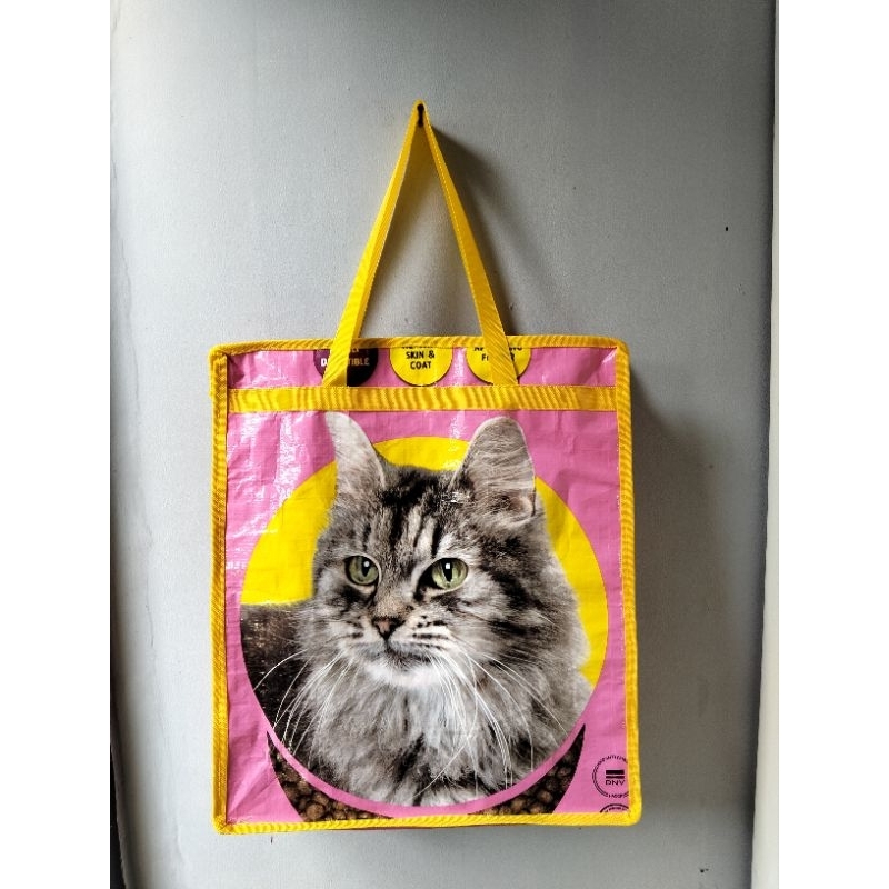 tas karung/tas loundry ,daur ulang karung makanan kucing