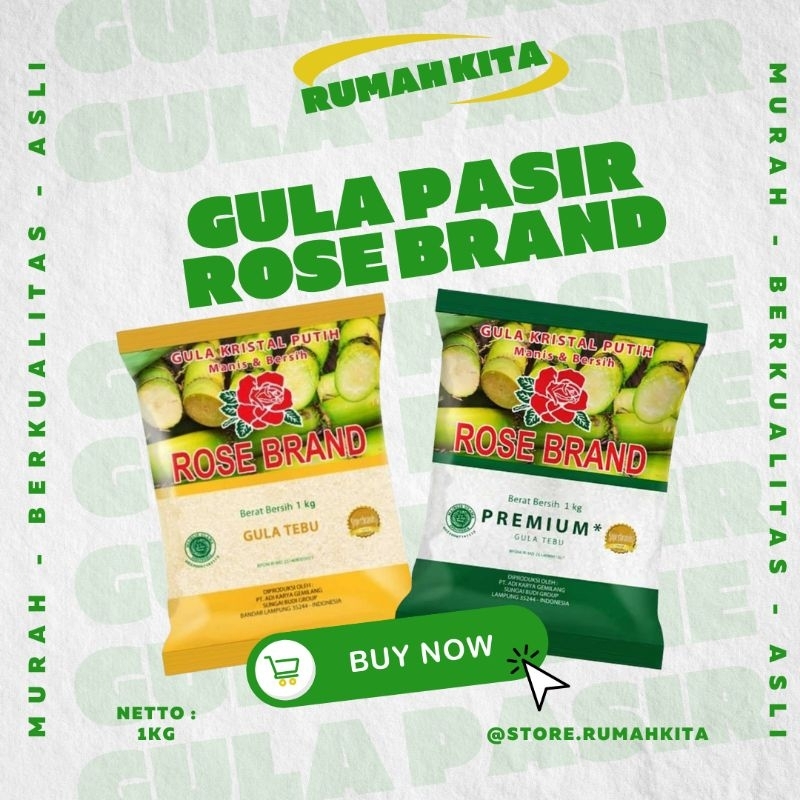

ROSE BRAND GULA PASIR 1 KG KUNING