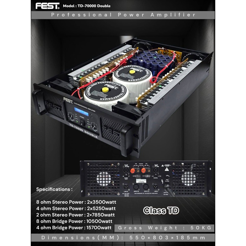 Power amplifier fest td70000 td 70000 doubel travo clas td original