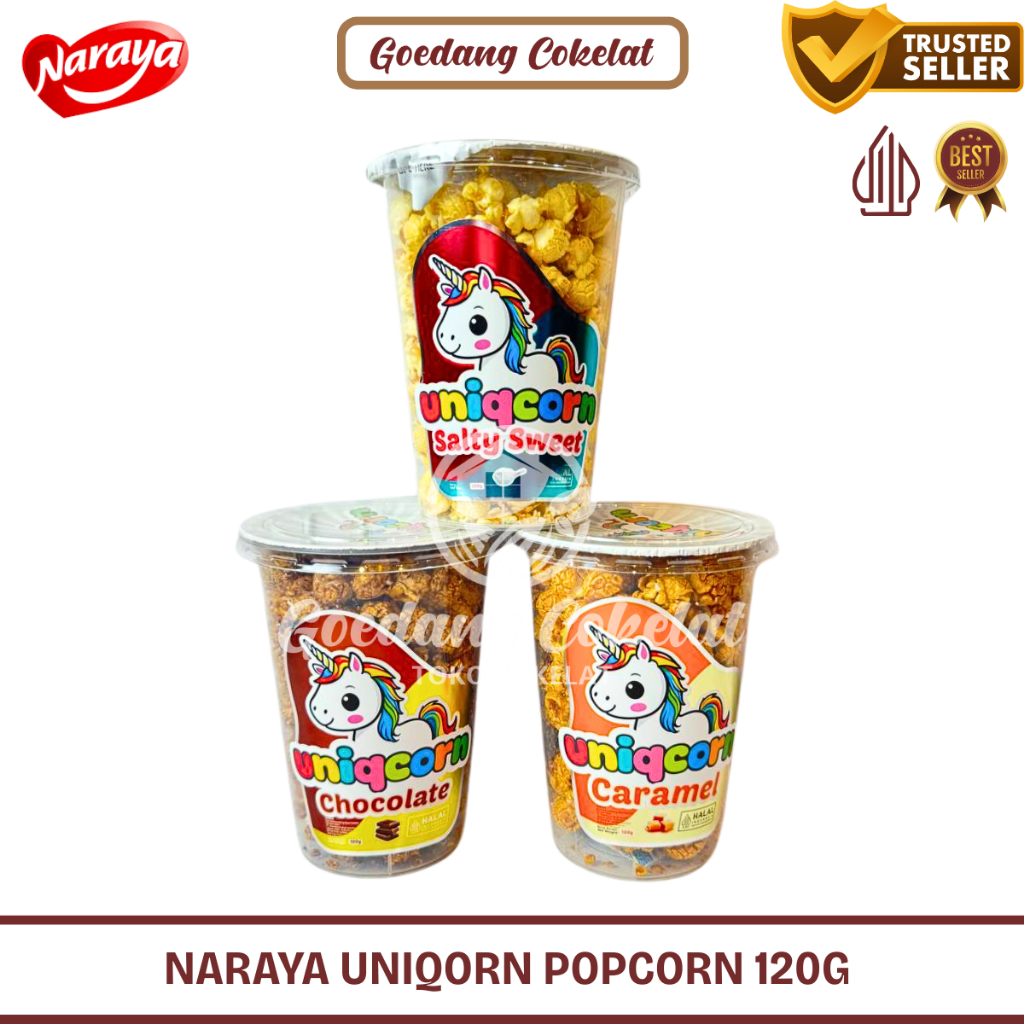

Naraya Uniqcorn Popcorn Big Ball Berondong Jagung Rasa Coklat Caramel Sweet Salty 120g