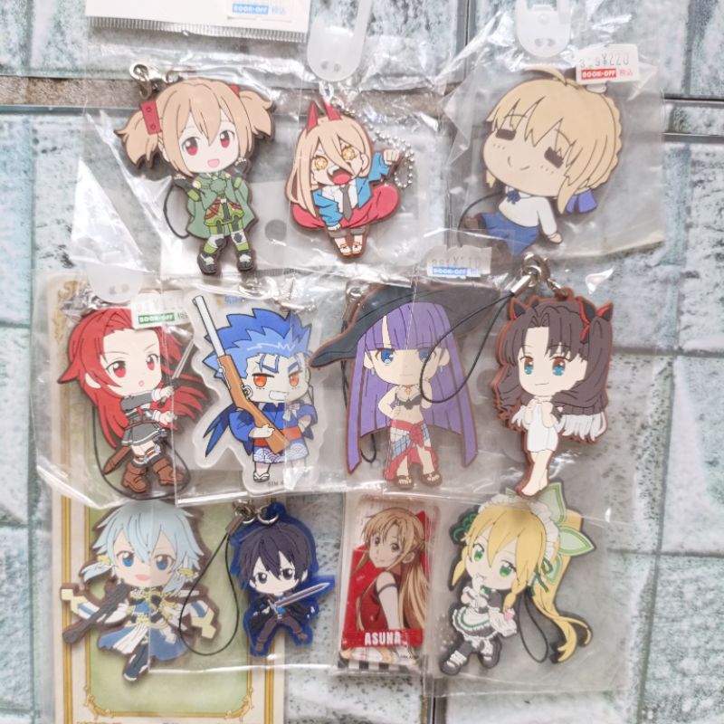 Official merch fate, sword art online, chainsaw man rubber akrilik