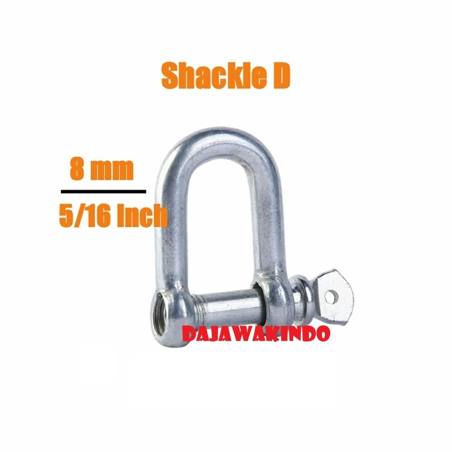 Segel D 8mm / Shackle D 8mm / Segel D Galvanis