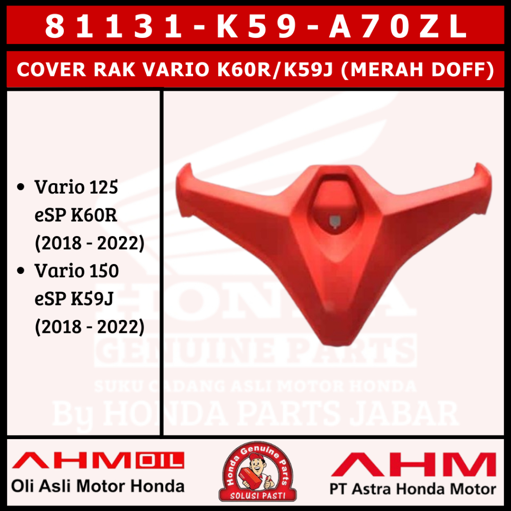 Cover Rak Vario125/150 Led New 2018 - 2022 K60R/K59J (Merah Doff) 81131K59A70ZL