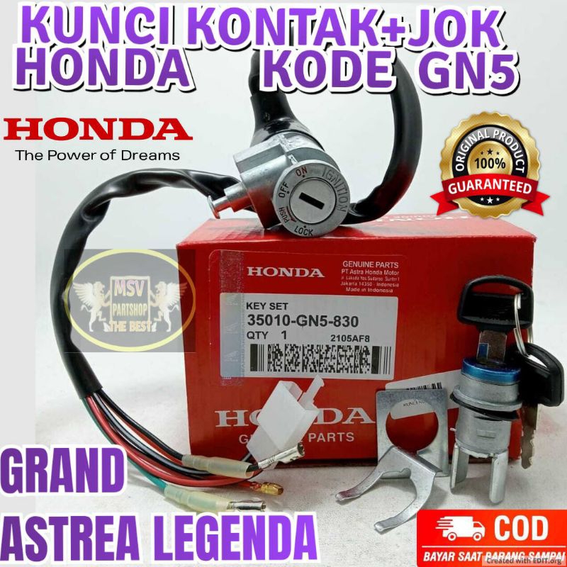 KUNCI KONTAK + KUNCI JOK KODE GN5 ASLI ORIGINAL HONDA Motor ASTREA GRAND, ASTREA LEGENDA DLL