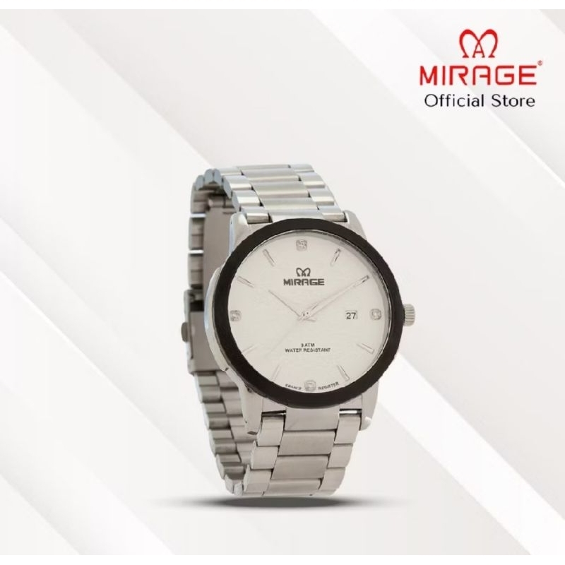 JAM TANGAN MIRAGE PUTIH PRIA ORIGINAL 0401
