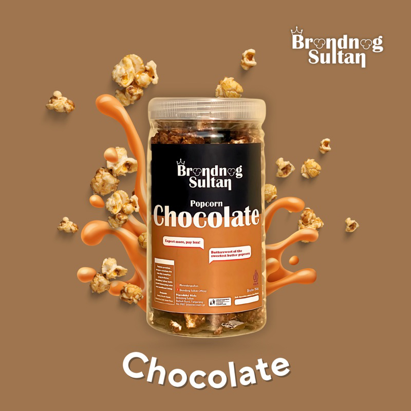 

[New Packaging] Jagung Popcorn Rasa Coklat/ Popcorn Chocolate Snack/ Jagung Mushroom Cemilan Kemasan Toples by Brondong Sultan