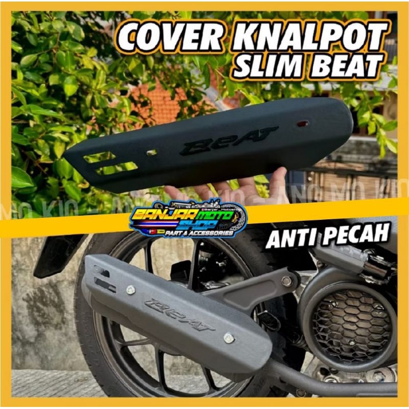 Cover Knalpot Slim Beat Tulisan timbul / Tutup Knalpot Slim Honda Beat