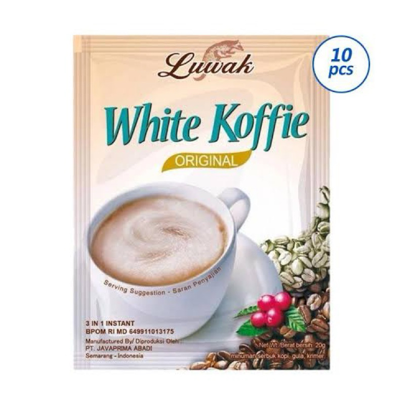 

LUWAK WHITE COFFE 20gram renceng isi 10Pcs