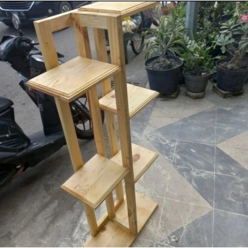 Rak Bunga Susun Kayu Murah, Hiasan Taman Minimalis, Rak Bunga Minimalis, Rak Pot Bunga, Rak Standing