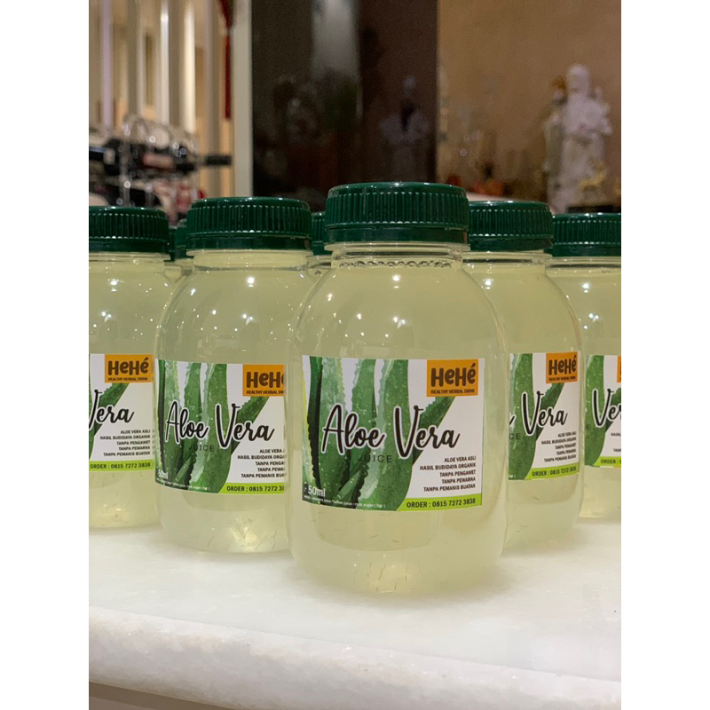 

HeHe Premium Aloe Vera Drink / Minuman Jus Lidah Buaya Asli / Aloe Vera Juice / Menggunakan Aloe Vera hasil budidaya organik / Minuman Sehat / Healthy Herbal / Ukuran Kecil 250ml