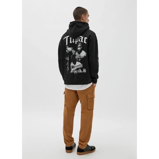 Bagus Banget Jaket Hoodie Pull And Bear Tupac Motip Pullprint Bahan Tebal Gramasi 28  Jaket Sweater 