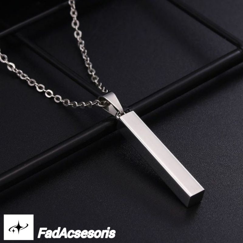 Kalung Titanium Pria Model Balok Anti Karat Asli Original/KALUNG TITANIUM PRIA MODEL ROLO LIONTIN BA