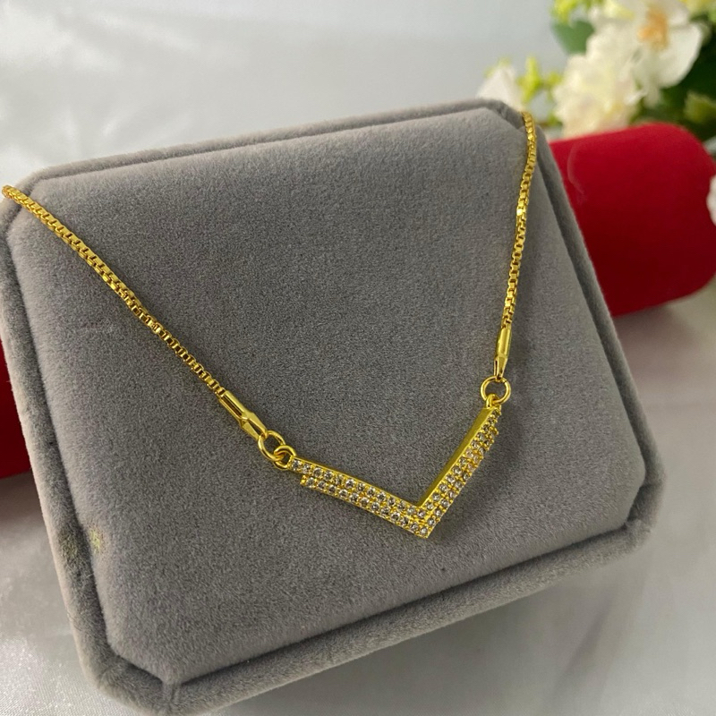 Kalung Emas Kw Super 24 Karat/Dilapisi kristal asli Bangkok.99,9% TERBUKTI AWET