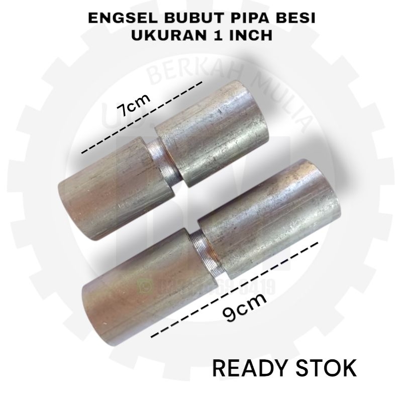 ENGSEL BUBUT PINTU PAGAR TRALIS UKURAN 1 INCH PANJANG 7CM DAN 9CM | ENGSEL PIPA MURAH | ENGSEL BUBUT