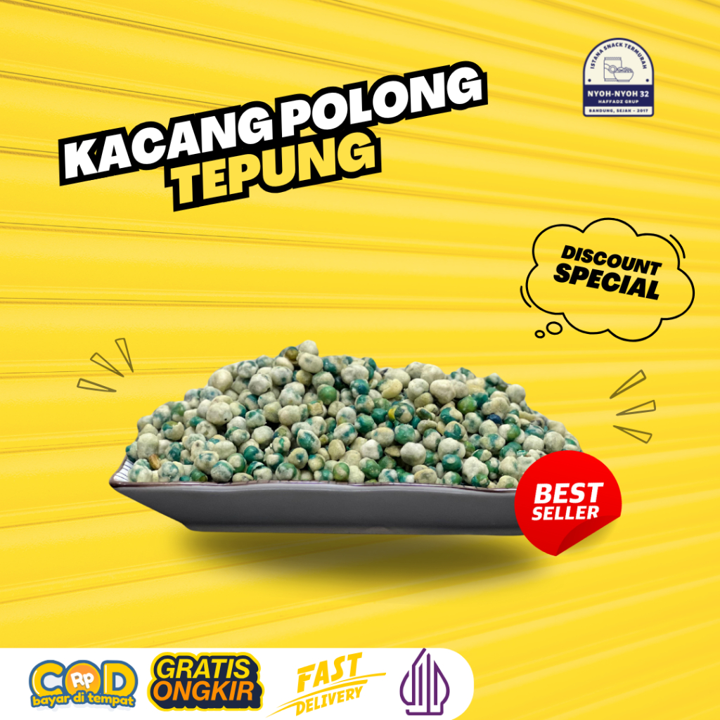 

Kacang Polong Tepung Super 250gr - Polong Ijo Camilan yang Cocok Sambil Berkumpul dengan Keluarga