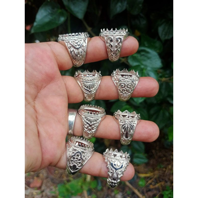 (HARGA PERKODI) Ring / Emban Cincin Alpaka Super Mahkota Motif New