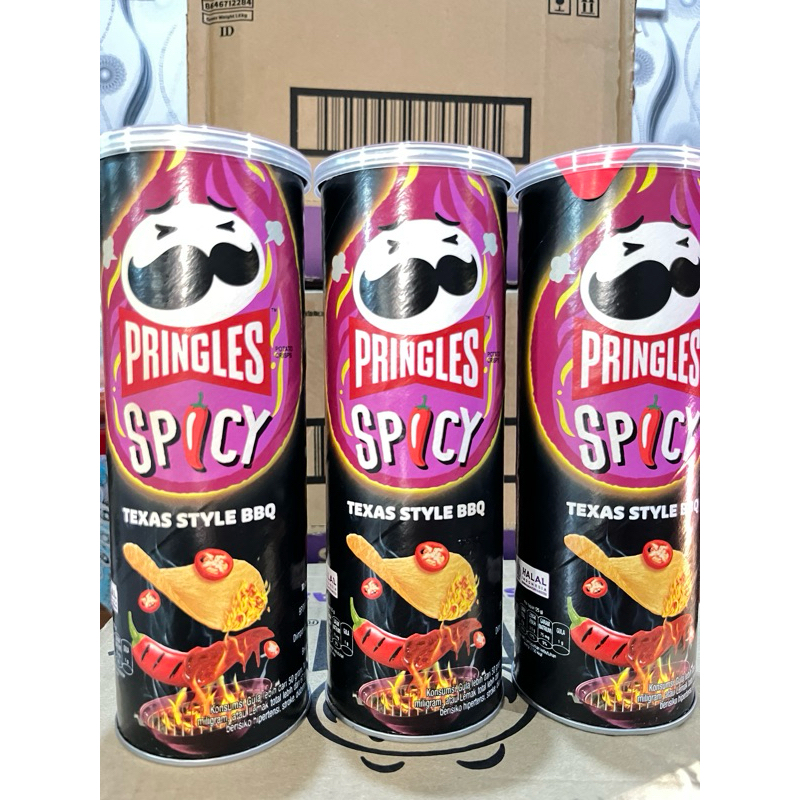 

Ready Pringles Spicy Texas BBQ 97gr Pringles Original besar 102gr