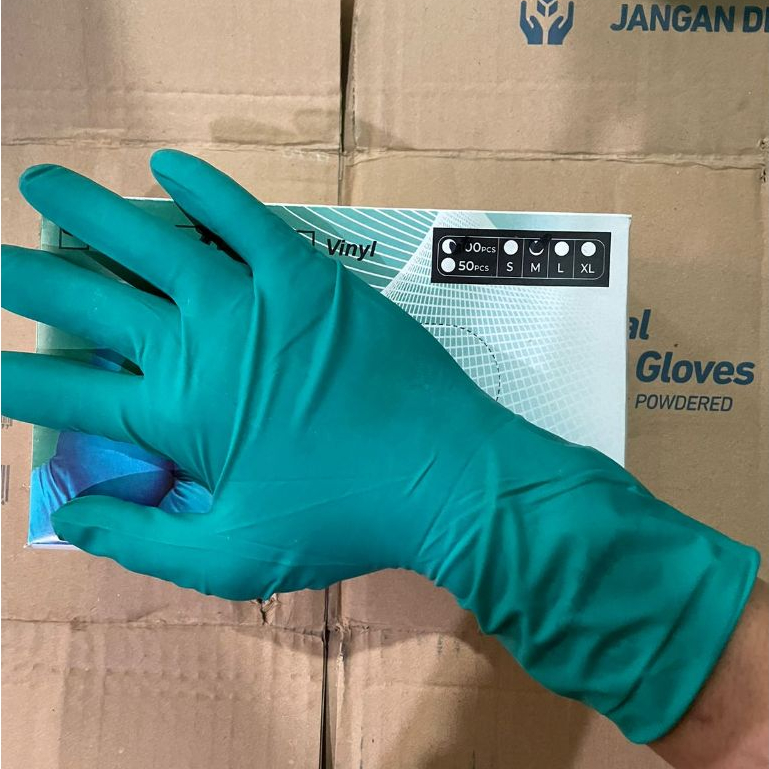 LATEK MEDIS panjang obygn pcs warna SARUNG TANGAN KARET LATEX NITRILE GLOVE GLOVES HANDSCOON S M L
