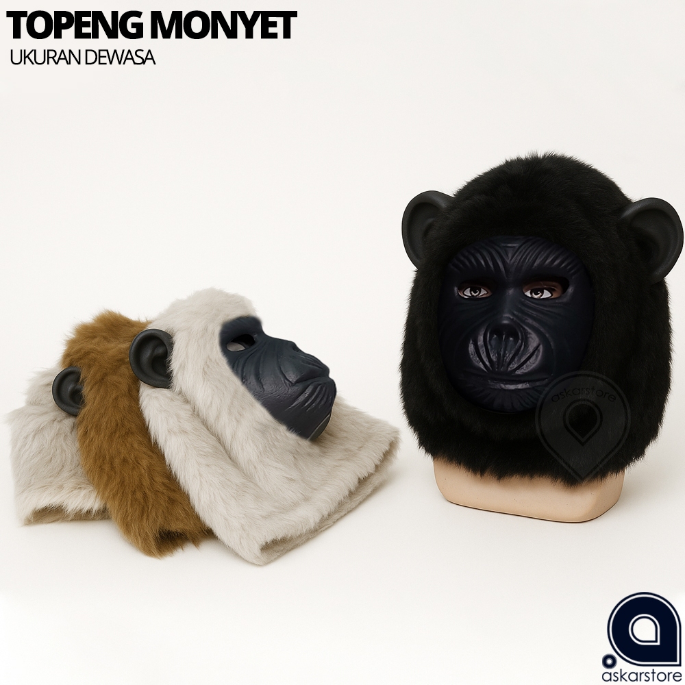 TOPENG MONYET BULU REALISTIS DEWASA Masker Gorila Cosplay Kostum Karnaval Lucu Viral
