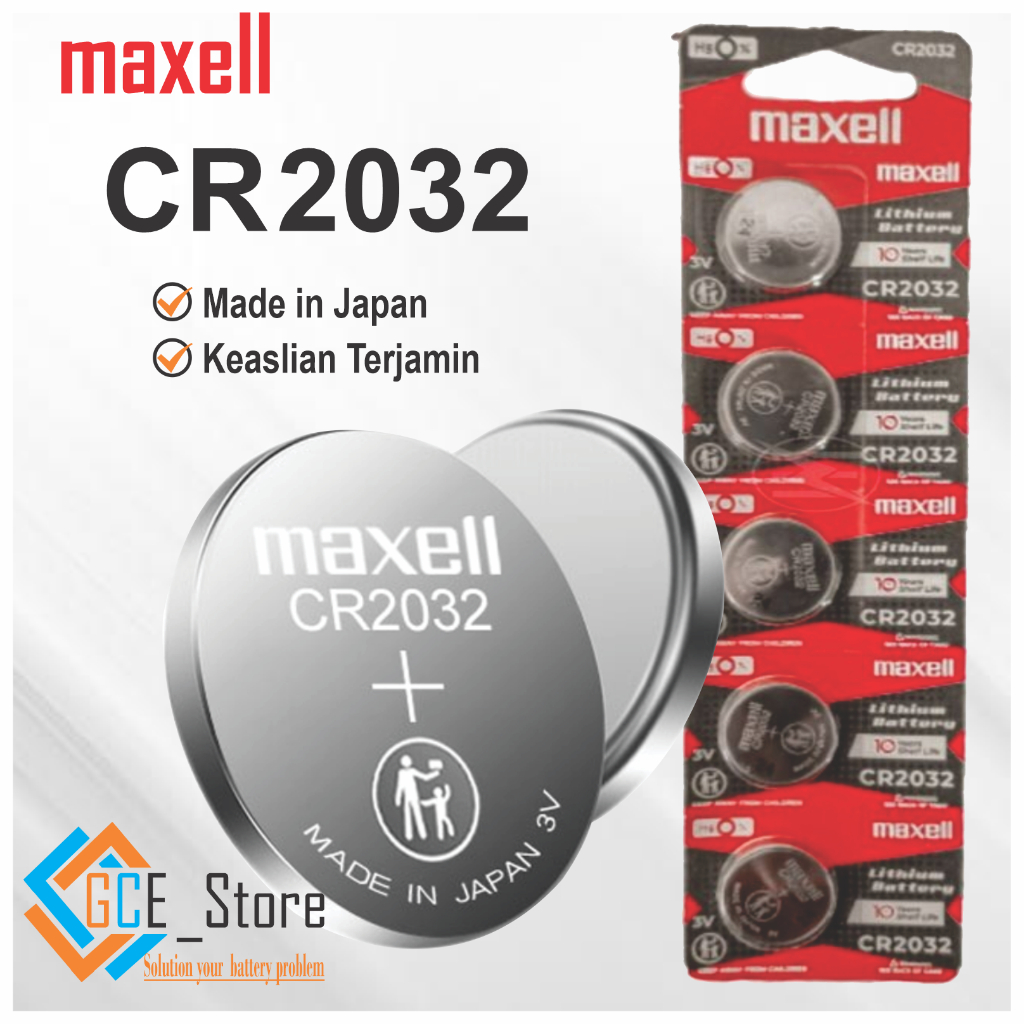 Baterai Maxell CR2032 3Volt 100% Original / Baterai CR2032H Ori Japan Satuan dan Lembaran
