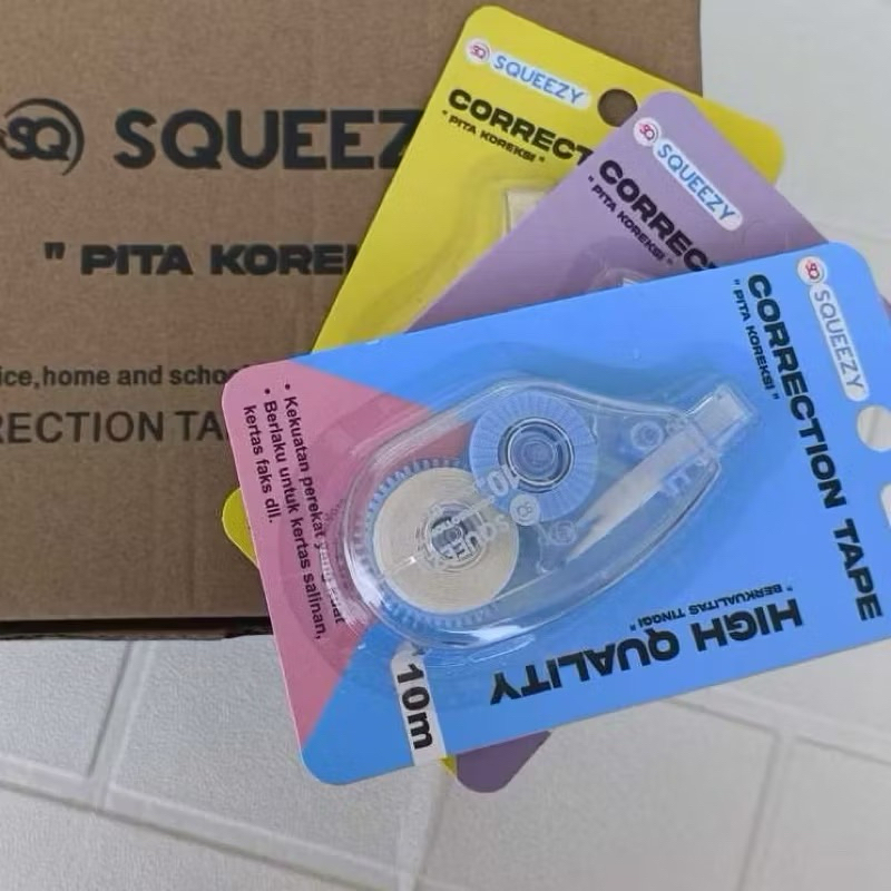 

CORRECTION TAPE CT-SQ06 PASTEL COLOR 10 METER / STIPO KERTAS SQUEEZY Stationery