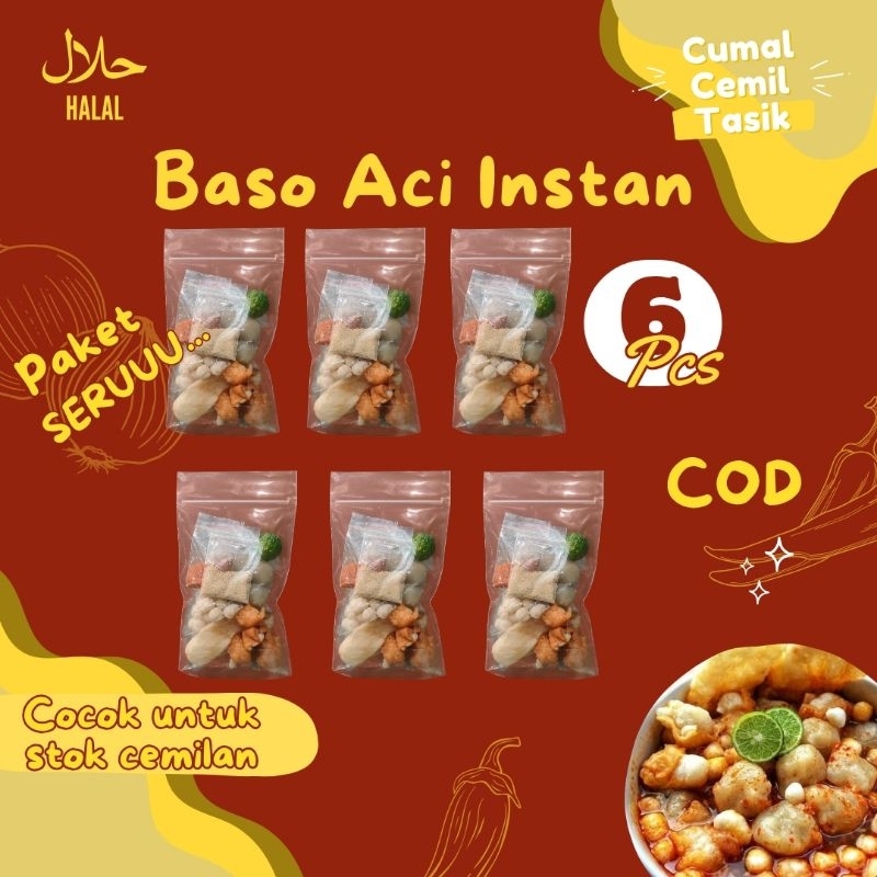 

PAKET isi 6 BUNGKUS Baso Aci khas Lokal / boci /Cemilan Bakso Aci
