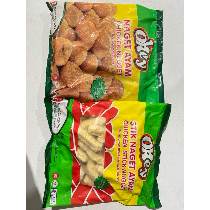 

stik & nugget ayam merk okey 500 gram