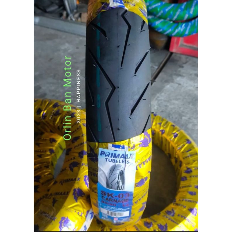 BAN PRIMAX SK03 80/90-14 TUBLES/BAN DEPAN VARIO125/BAN DEPAN BEAT/BAN DEPAN SUZUKI NEX2/BAN LUAR DEP